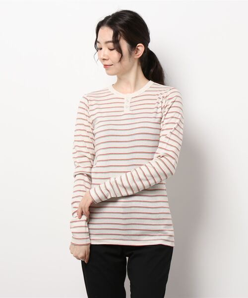 MILLER（ミラー）の「MillerボーダーヘンリーTee（Tシャツ/カットソー・レディース・グリーン/ホワイト/ブルー/レッド・FREE）」の8枚目の写真