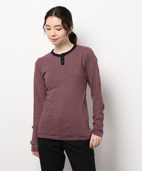 MILLER（ミラー）の「MillerボーダーヘンリーTee（Tシャツ/カットソー・レディース・グリーン/ホワイト/ブルー/レッド・FREE）」の9枚目の写真