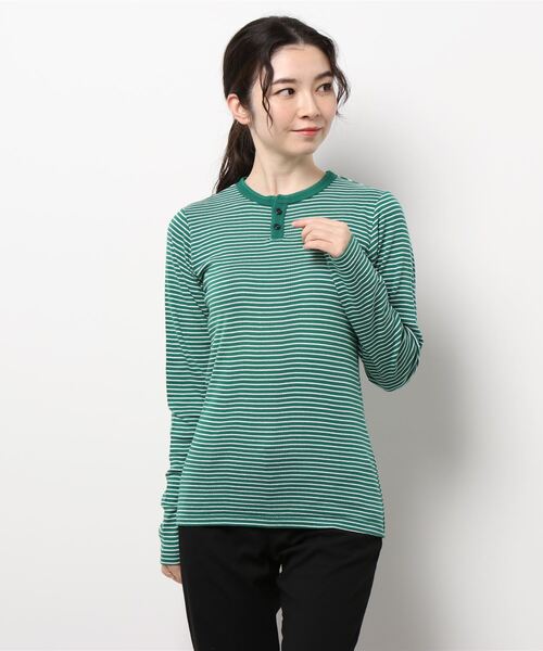 MILLER（ミラー）の「MillerボーダーヘンリーTee（Tシャツ/カットソー・レディース・グリーン/ホワイト/ブルー/レッド・FREE）」の10枚目の写真