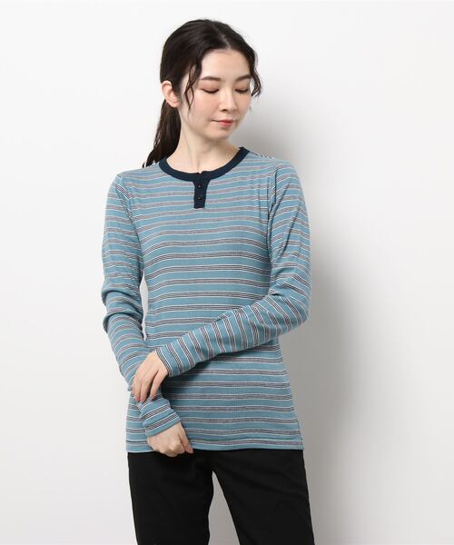 MILLER（ミラー）の「MillerボーダーヘンリーTee（Tシャツ/カットソー・レディース・グリーン/ホワイト/ブルー/レッド・FREE）」の11枚目の写真