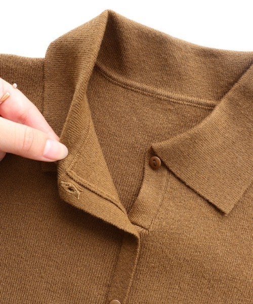 lulpini(ルルピー二)の「kids もっちりポロニット(ニット/セーター・キッズ・キャメル/ネイビー×ホワイト・S/M/L)」の20枚目の写真
