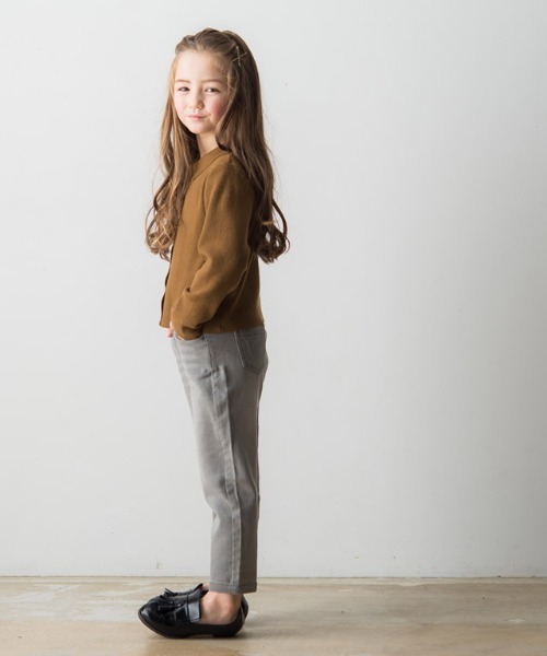 lulpini(ルルピー二)の「kids もっちりポロニット(ニット/セーター・キッズ・キャメル/ネイビー×ホワイト・S/M/L)」の3枚目の写真