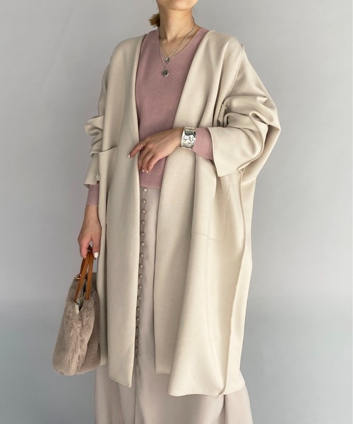 PICCIN(ピッチン)の「オーバーサイズロングガウン(その他アウター・レディース・ブラック/アイボリー/キャメル・M)」の2枚目の写真