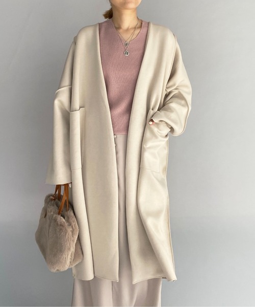 PICCIN(ピッチン)の「オーバーサイズロングガウン(その他アウター・レディース・ブラック/アイボリー/キャメル・M)」の4枚目の写真