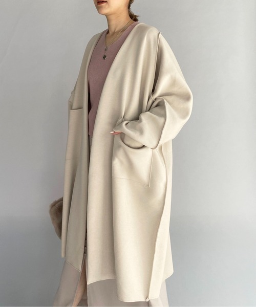 PICCIN(ピッチン)の「オーバーサイズロングガウン(その他アウター・レディース・ブラック/アイボリー/キャメル・M)」の5枚目の写真