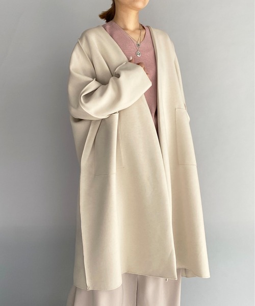 PICCIN(ピッチン)の「オーバーサイズロングガウン(その他アウター・レディース・ブラック/アイボリー/キャメル・M)」の9枚目の写真