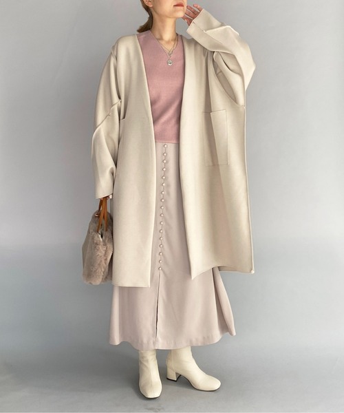 PICCIN(ピッチン)の「オーバーサイズロングガウン(その他アウター・レディース・ブラック/アイボリー/キャメル・M)」の14枚目の写真