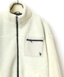 U.S. POLO ASSN./ユーエスポロアッスン 別注 オーバーサイズ ボアジャケット レディース メンズ ブルゾン/ボアフリースジャケット
