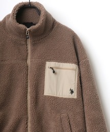 U.S. POLO ASSN./ユーエスポロアッスン 別注 オーバーサイズ ボアジャケット レディース メンズ ブルゾン/ボアフリースジャケット
