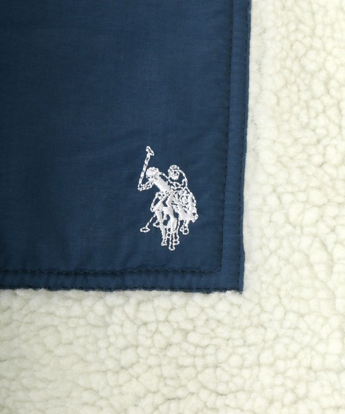U.S. POLO ASSN.（ユーエスポロアッスン）の「U.S. POLO ASSN./ユーエスポロアッスン 別注 オーバーサイズ ボアジャケット レディース メンズ ブルゾン/ボアフリースジャケット（ブルゾン・メンズ・ブラック/ベージュ/ホワイト×ブラック/ホワイト×ネイビー/ダークベージュ・LL/M/L）」の17枚目の写真