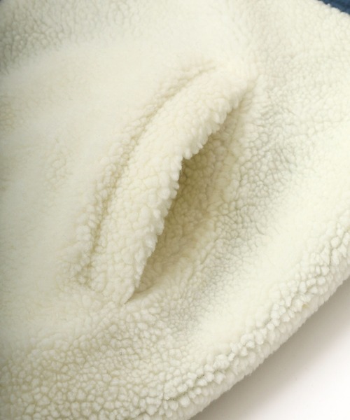 U.S. POLO ASSN.（ユーエスポロアッスン）の「U.S. POLO ASSN./ユーエスポロアッスン 別注 オーバーサイズ ボアジャケット レディース メンズ ブルゾン/ボアフリースジャケット（ブルゾン・メンズ・ブラック/ベージュ/ホワイト×ブラック/ホワイト×ネイビー/ダークベージュ・LL/M/L）」の8枚目の写真