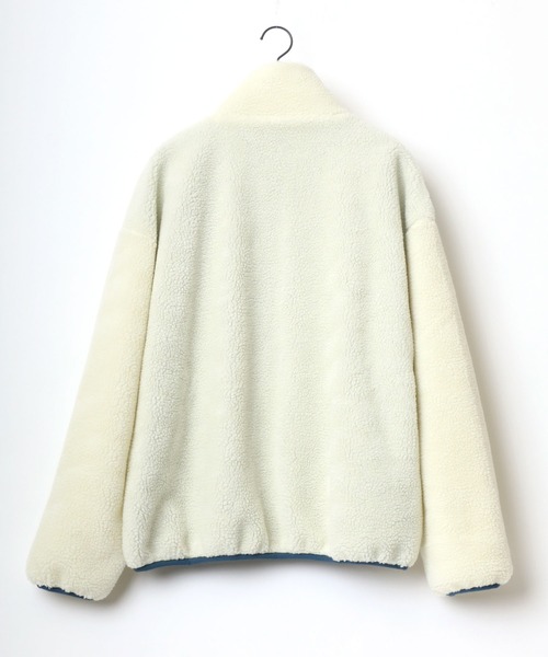 U.S. POLO ASSN.（ユーエスポロアッスン）の「U.S. POLO ASSN./ユーエスポロアッスン 別注 オーバーサイズ ボアジャケット レディース メンズ ブルゾン/ボアフリースジャケット（ブルゾン・メンズ・ブラック/ベージュ/ホワイト×ブラック/ホワイト×ネイビー/ダークベージュ・LL/M/L）」の11枚目の写真