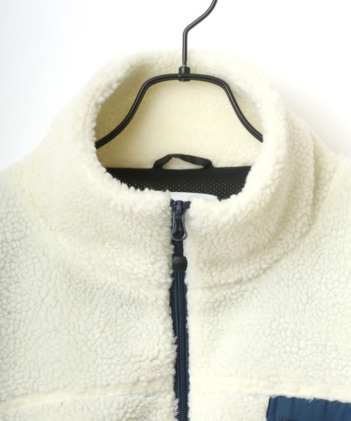 U.S. POLO ASSN.（ユーエスポロアッスン）の「U.S. POLO ASSN./ユーエスポロアッスン 別注 オーバーサイズ ボアジャケット レディース メンズ ブルゾン/ボアフリースジャケット（ブルゾン・メンズ・ブラック/ベージュ/ホワイト×ブラック/ホワイト×ネイビー/ダークベージュ・LL/M/L）」の15枚目の写真