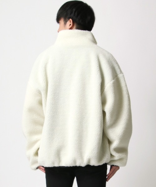 U.S. POLO ASSN.（ユーエスポロアッスン）の「U.S. POLO ASSN./ユーエスポロアッスン 別注 オーバーサイズ ボアジャケット レディース メンズ ブルゾン/ボアフリースジャケット（ブルゾン・メンズ・ブラック/ベージュ/ホワイト×ブラック/ホワイト×ネイビー/ダークベージュ・LL/M/L）」の20枚目の写真