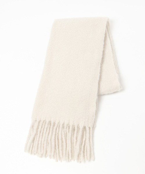 GLOBAL WORK（グローバルワーク）の「ボリュームフリンジストール/227967（マフラー・レディース・アイボリー/ブラック/グレー/ブラウン/グレイッシュベージュ/パープル・FREE）」の2枚目の写真