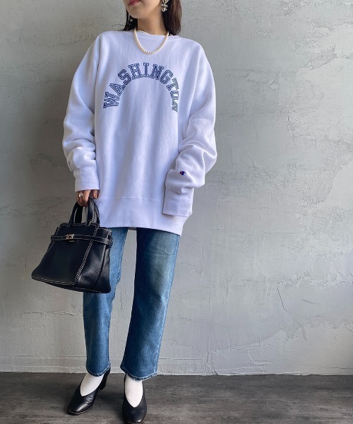 Champion（チャンピオン）の「[Champion/チャンピオン] リバースウィーブ カレッジロゴプリントクルーネックスウェット（スウェット・レディース・シルバーグレー/ホワイト/オートミール/ダークネイビー・XXL/XL/L/M）」の14枚目の写真