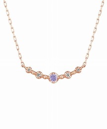 【12月誕生石】K10ピンクゴールド アーチ ネックレス
