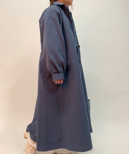 aimoha（アイモハ）の「ボリューム袖ロング丈後タックチェスターコート(裏地付き)（チェスターコート・レディース・ホワイト/ブラック/モカ/ブルー・FREE）」の14枚目の写真