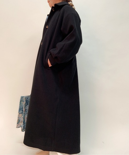 aimoha（アイモハ）の「ボリューム袖ロング丈後タックチェスターコート(裏地付き)（チェスターコート・レディース・ホワイト/ブラック/モカ/ブルー・FREE）」の9枚目の写真
