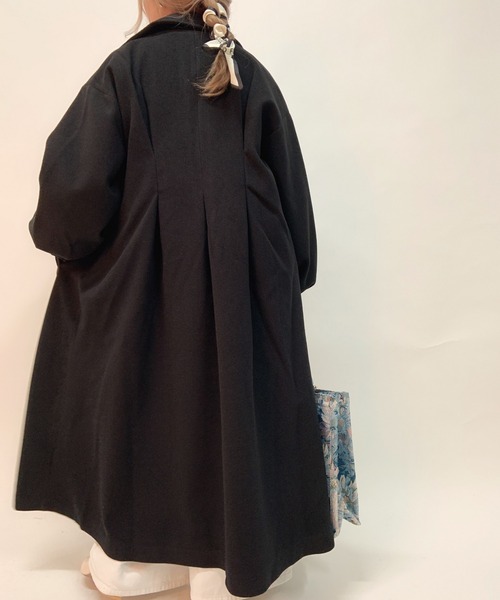 aimoha（アイモハ）の「ボリューム袖ロング丈後タックチェスターコート(裏地付き)（チェスターコート・レディース・ホワイト/ブラック/モカ/ブルー・FREE）」の20枚目の写真