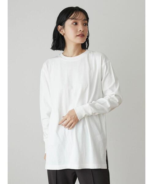 Green　Parks（グリーンパークス）の「裾脇スリットホワイトインナー＊（Tシャツ/カットソー・レディース・オフホワイト・FREE）」の9枚目の写真