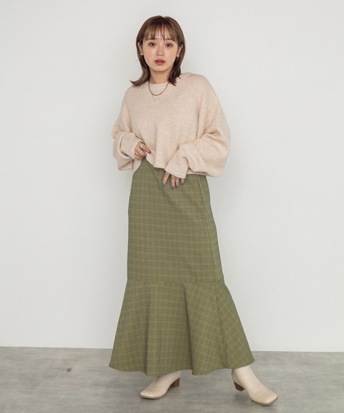 w closet（ダブルクローゼット）の「7Gニットショートクルーカーディガン（カーディガン/ボレロ・レディース・パープル/グレー/グリーン/キナリ・FREE）」の6枚目の写真