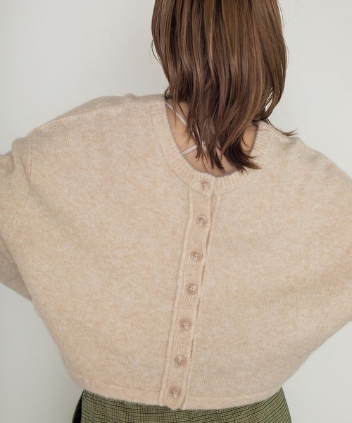 w closet（ダブルクローゼット）の「7Gニットショートクルーカーディガン（カーディガン/ボレロ・レディース・パープル/グレー/グリーン/キナリ・FREE）」の8枚目の写真