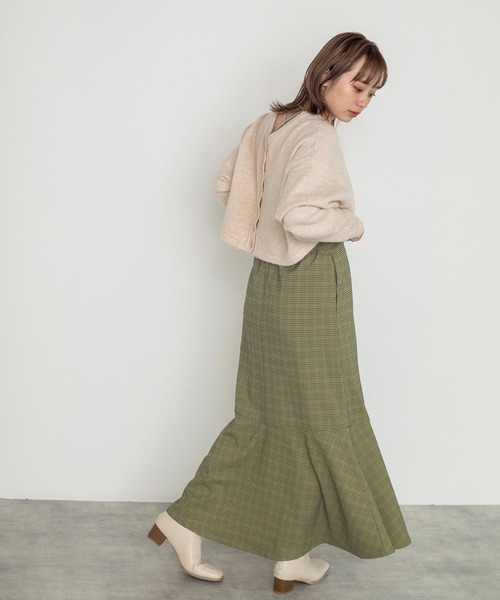 w closet（ダブルクローゼット）の「7Gニットショートクルーカーディガン（カーディガン/ボレロ・レディース・パープル/グレー/グリーン/キナリ・FREE）」の9枚目の写真