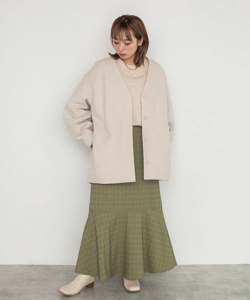 w closet（ダブルクローゼット）の「7Gニットショートクルーカーディガン（カーディガン/ボレロ・レディース・パープル/グレー/グリーン/キナリ・FREE）」の13枚目の写真