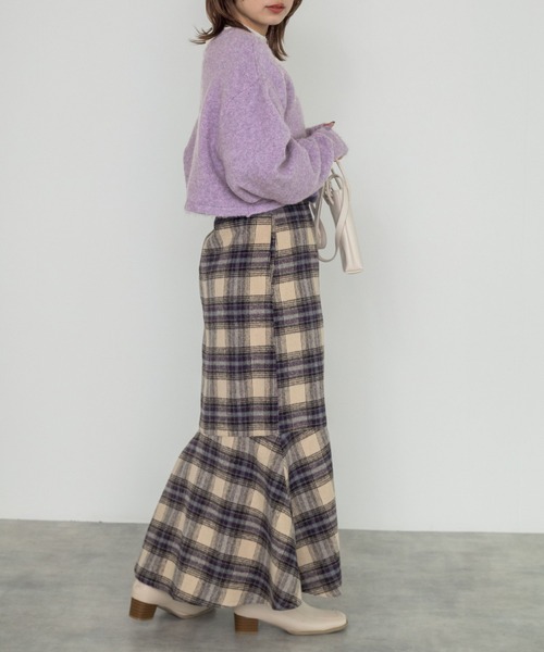 w closet（ダブルクローゼット）の「7Gニットショートクルーカーディガン（カーディガン/ボレロ・レディース・パープル/グレー/グリーン/キナリ・FREE）」の21枚目の写真