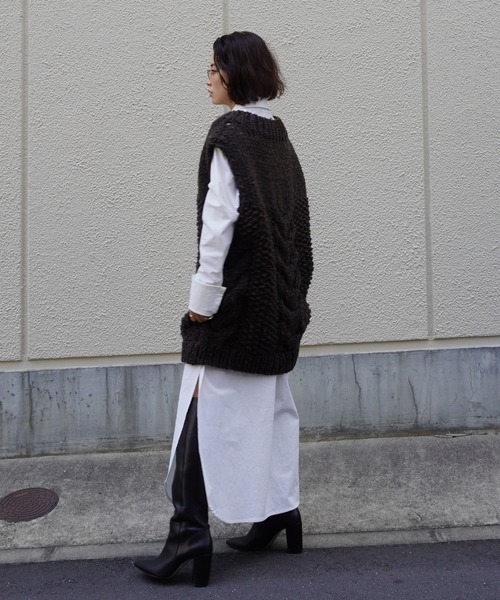 ETRE TOKYO（エトレトウキョウ）の「ロングシャツワンピース（シャツワンピース・レディース・イエロー/ホワイト/ネイビー・FREE）」の20枚目の写真