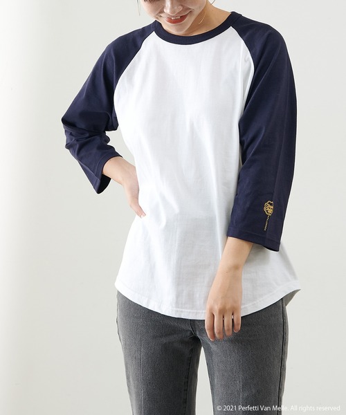 PAPILLONNER（パピヨネ）の「【OT】コラボラグランロンT（Tシャツ/カットソー・レディース・ネイビー/ブラック・FREE）」の18枚目の写真