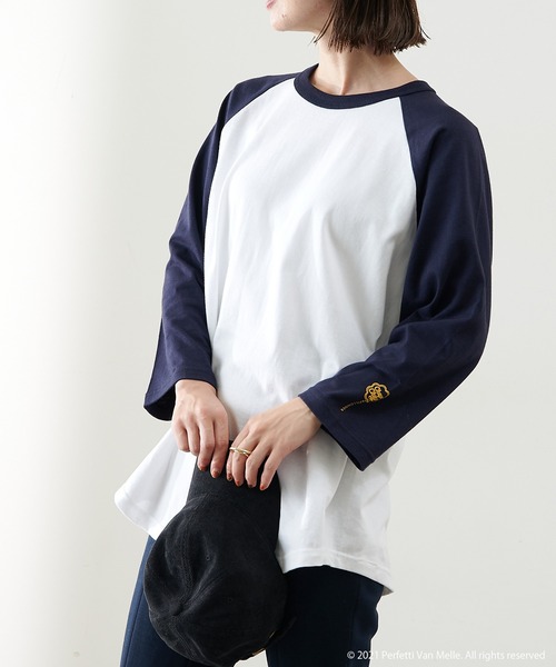 PAPILLONNER（パピヨネ）の「【OT】コラボラグランロンT（Tシャツ/カットソー・レディース・ネイビー/ブラック・FREE）」の8枚目の写真