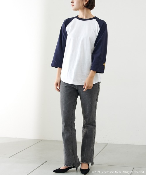 PAPILLONNER（パピヨネ）の「【OT】コラボラグランロンT（Tシャツ/カットソー・レディース・ネイビー/ブラック・FREE）」の14枚目の写真