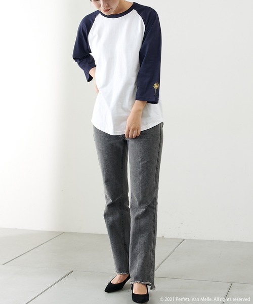 PAPILLONNER（パピヨネ）の「【OT】コラボラグランロンT（Tシャツ/カットソー・レディース・ネイビー/ブラック・FREE）」の15枚目の写真