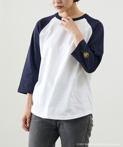 PAPILLONNER（パピヨネ）の「【OT】コラボラグランロンT（Tシャツ/カットソー・レディース・ネイビー/ブラック・FREE）」の16枚目の写真