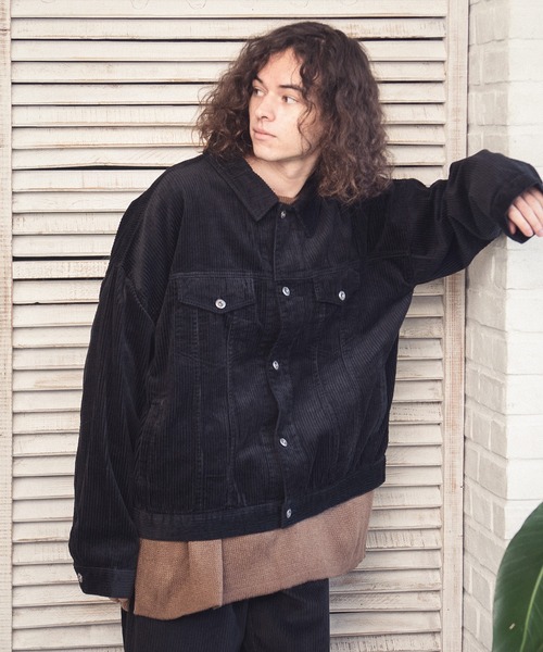 THE HITSS（ヒッツ）の「【THE HITSS】太コール ショート丈 Gジャン［セットアップ対応］（ブルゾン・メンズ・カーキ/ブラック/ブラウン・M/L）」の15枚目の写真