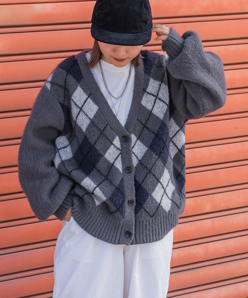 kutir（クティール）の「柄アソートカーディガン（カーディガン/ボレロ・レディース・ブラック/ブラウン/グレー/オフホワイト/グリーン/ライトグリーン/ボルドー・FREE）」の4枚目の写真