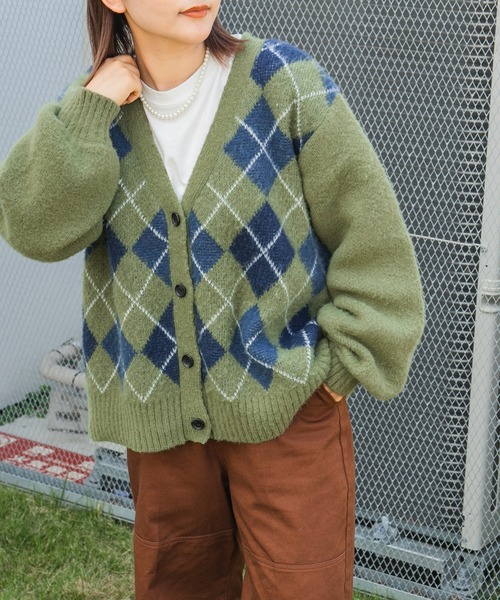 kutir（クティール）の「柄アソートカーディガン（カーディガン/ボレロ・レディース・ブラック/ブラウン/グレー/オフホワイト/グリーン/ライトグリーン/ボルドー・FREE）」の6枚目の写真