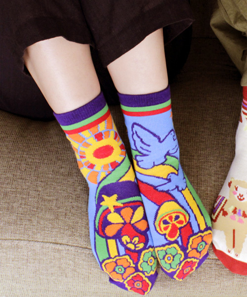 チャイハネ（チャイハネ）の「【チャイハネ】キャラミドルソックス23～25cm（ソックス/靴下・レディース・レッド/ブルー/イエロー/パープル/ボルドー/オリーブ/ブラック/ホワイト/タイガーカモ/カラフル/レインボー/その他1/その他15/その他4/レッド系その他/オレンジ/その他2/その他3・FREE）」の15枚目の写真