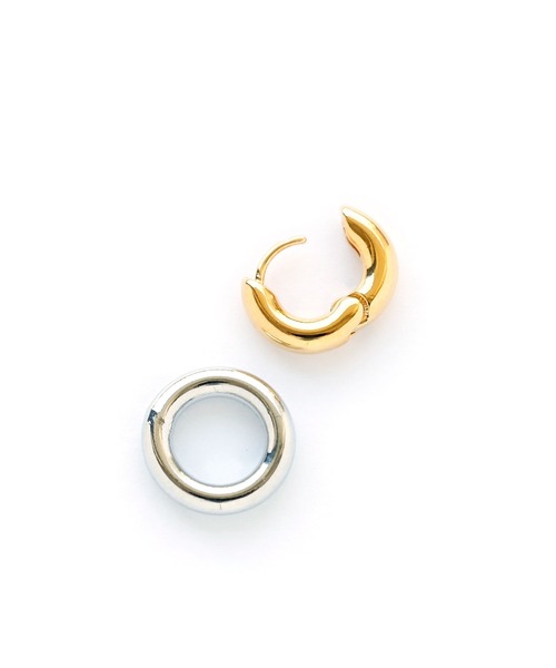 colleca la（コレカラ）の「[2WAY]ダブルリングピアス（ピアス（両耳用）・レディース・ゴールド/シルバー×ゴールド・ﾌﾘ-）」の8枚目の写真