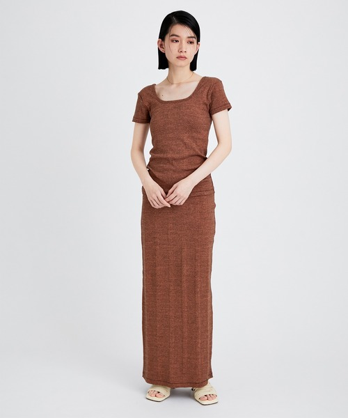 MILLER（ミラー）の「【Miller for ADAM ET ROPE'】別注Cup付Half Sleeve Tee（Tシャツ/カットソー・レディース・オレンジ/ブラック/グリーン・FREE）」の6枚目の写真