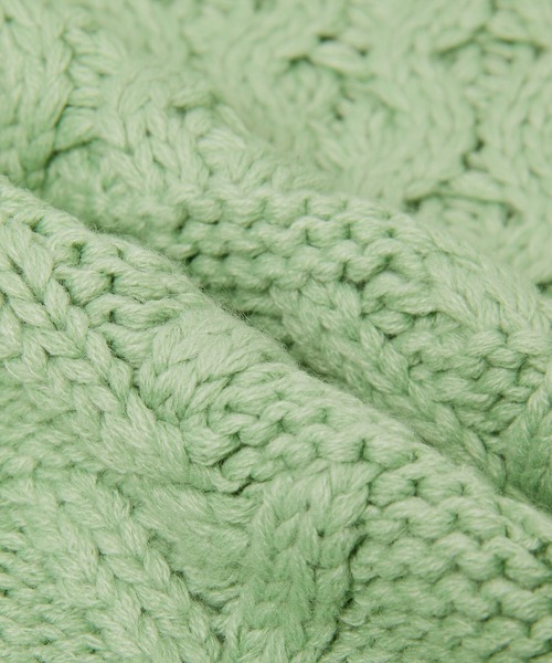 ADAM ET ROPE'(アダムエロペ)の「【アウトレット店舗・WEB限定】パッチワークケーブルプルオーバー(ニット/セーター・レディース・ライトグリーン/オフホワイト/ブラック・FREE)」の11枚目の写真