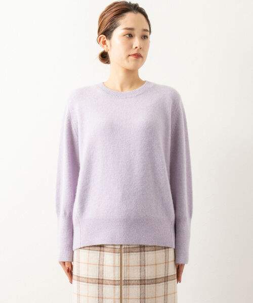 NOLLEY’S（ノーリーズ）の「ラクーン混クルーネックプルオーバーニット（ニット/セーター・レディース・ブラック/ベージュ/ラベンダー・38）」の22枚目の写真