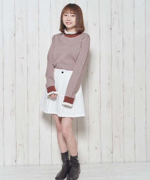 Clice de Paris(クリシェドゥパリス)の「K/ツートンフリルニット(ニット/セーター・レディース・ブラック/レッド・ONESIZE)」の12枚目の写真