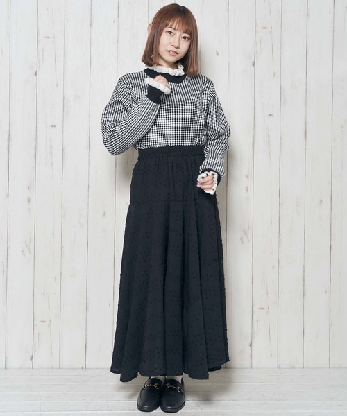 Clice de Paris(クリシェドゥパリス)の「K/ツートンフリルニット(ニット/セーター・レディース・ブラック/レッド・ONESIZE)」の9枚目の写真