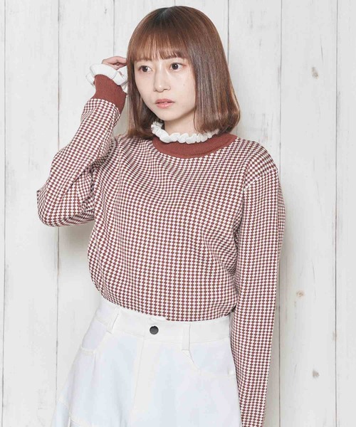 Clice de Paris(クリシェドゥパリス)の「K/ツートンフリルニット(ニット/セーター・レディース・ブラック/レッド・ONESIZE)」の11枚目の写真