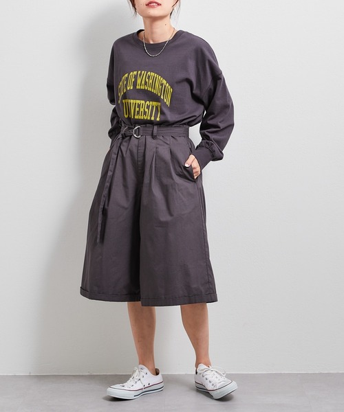 CIAOPANIC TYPY（チャオパニックティピー）の「USAコットンカレッジプリントスリットTEE（Tシャツ/カットソー・レディース・ホワイト/チャコールグレー/グレー系その他/ブルー・ONE SIZE）」の19枚目の写真