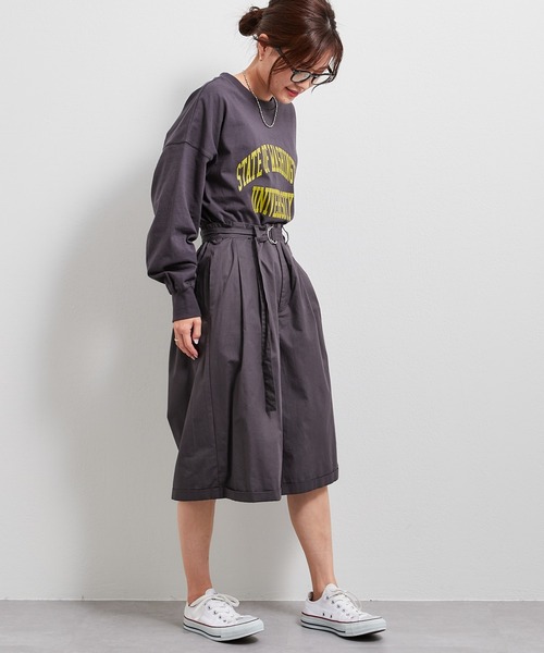 CIAOPANIC TYPY（チャオパニックティピー）の「USAコットンカレッジプリントスリットTEE（Tシャツ/カットソー・レディース・ホワイト/チャコールグレー/グレー系その他/ブルー・ONE SIZE）」の22枚目の写真