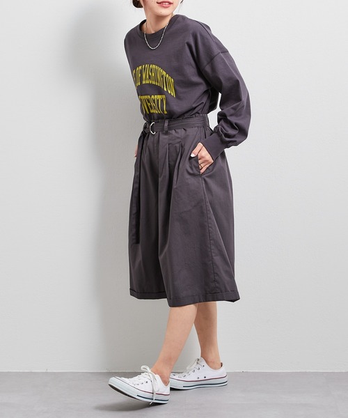 CIAOPANIC TYPY（チャオパニックティピー）の「USAコットンカレッジプリントスリットTEE（Tシャツ/カットソー・レディース・ホワイト/チャコールグレー/グレー系その他/ブルー・ONE SIZE）」の20枚目の写真